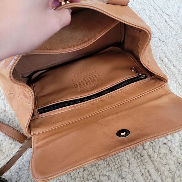 Vtg Coach Riverside Bag Tan Leather Shoulder bag Purse - Picture 7 of 8